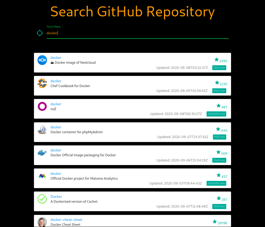 Github Repo Finder
